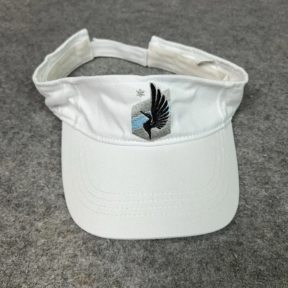 Minnesota‎ United Hat Cap Strap Back White Mens Visor Soccer MLS Logo Sports
